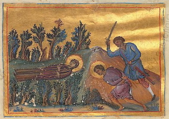 Миниатюра «Святые Лукия и Геминиан» (Минологий Василия II)