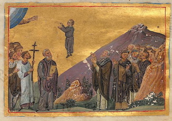 Мученичество святого Фоки Синопского. Миниатюра Минология Василия II