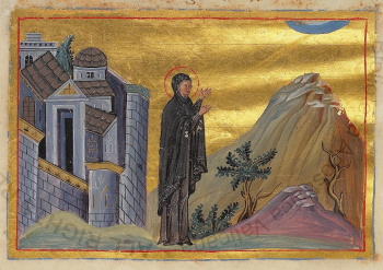 Миниатюра «Святая Матрона Пергская» (Минологий Василия II)
