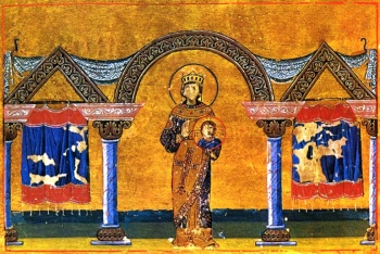 Святая благоверная царица Феодора. Миниатюра Минология Василия II