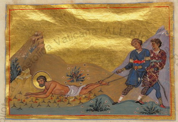 Икона мученика Фемистоклея Мирликийского (миниатюра Минология Василия II)
