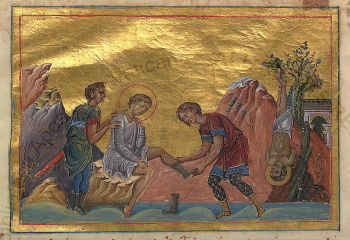 Святой мученик Созонт Киликийский (миниатюра Минология Василия II)