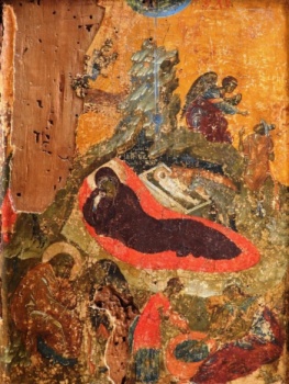 Икона Рождества Христова из церкви Святого Иоанна Богослова (Сервиотис) в Кастории