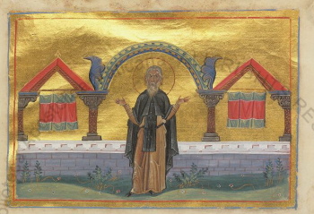Святитель Афанасий Великий (миниатюра Минология Василия II)