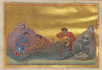 Мученица Харитина Амисийская. Миниатюра Минология Василия II
