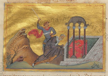 Священномученик Барсима, епископ Эдесский (Миниатюра Минология Василия II)