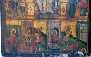 Икона святого священномученика Харалампия со сценами жития
