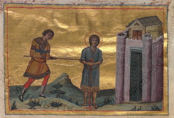 Икона святого мученика Маманта Кесарийского (Минологий Василия II)
