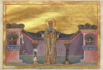 Святой Иерофей Афинский (миниатюра Минология Василия II)