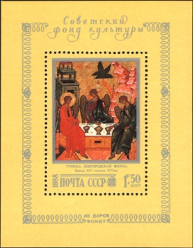 Икона Святой Троицы (Новгородская школа)