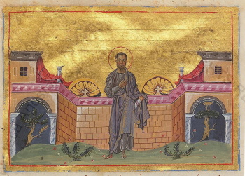Икона святого пророка Авдия (миниатюра Минология Василия II)