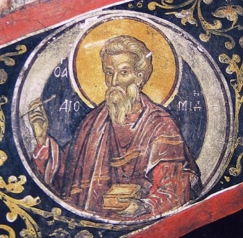 Святой мученик Диомид Тарсийский, врач. Фреска Феофана Критского