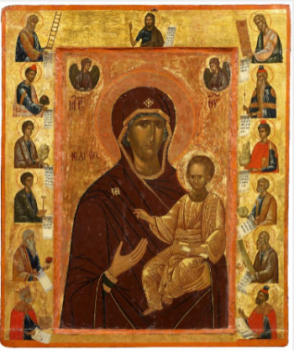 Икона Божией Матери «Одигитрия» с Иоанном Предтечей и пророками