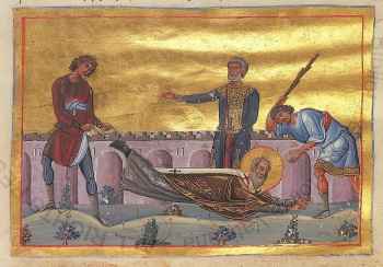 Святой Дорофей Тирский (миниатюра Минология Василия II)