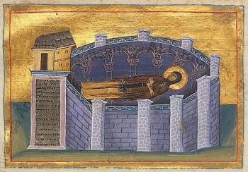 Мученица Сусанна, миниатюра Минология Василия II
