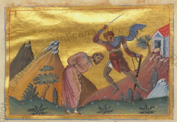 Миниатюра «Мученик Гордий Каппадокийский» (Минологий Василия II)