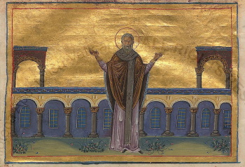 Святитель Иоанн IV Постник, Патриарх Константинопольский. Миниатюра Минология Василия II