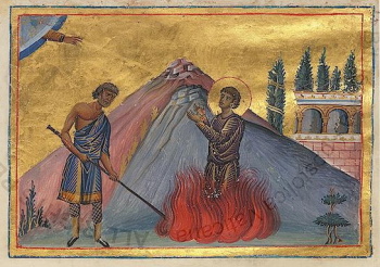 Великомученик Никита Готфский (миниатюра Минология Василия II)