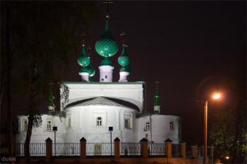 Храм Преображения Господня в Кинешме - ночная иллюминация